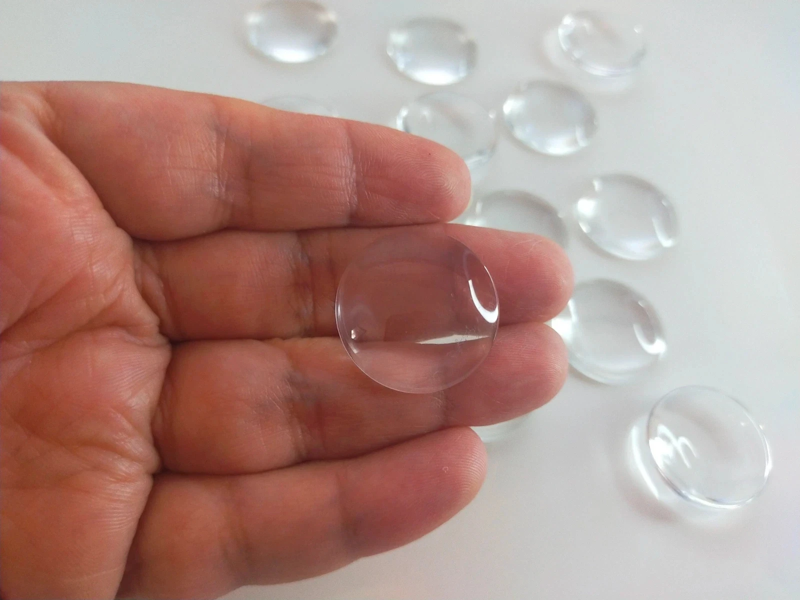 15 cabochões transparentes de 25mm em vidro 6755 – photo 2